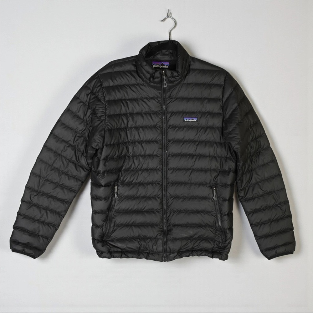 Patagonia Goose Down Sweater Full Zip Puffer Jacket Men’s Size Medium Black Read